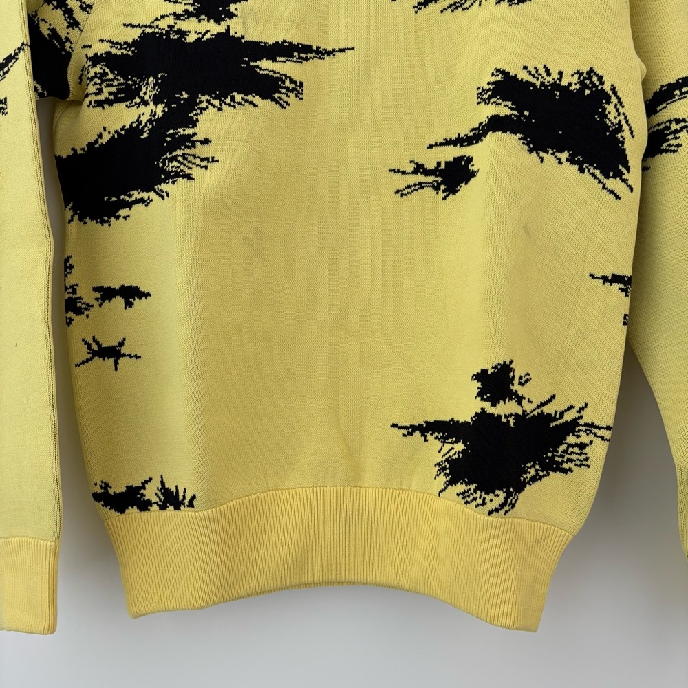 NWOT Acne Studio Style Yellow Ink Splatter Splash  Sweater S - Picture 3 of 13